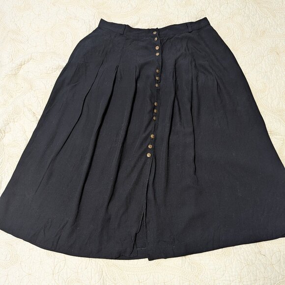 Conrad C. Collection A-Line Midi Skirt Sz. 18 Black - Picture 1 of 10